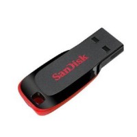 SANDISK CRUZER BLADE USB FLASH DRIVE, CZ50 64GB, USB2.0, BLACK WITH RED ACCENT,