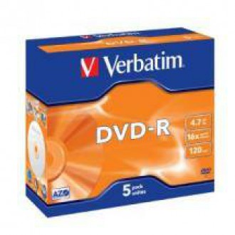 Verbatim DVD-R 4.7GB 16x 5 Pack with Jewel Cases