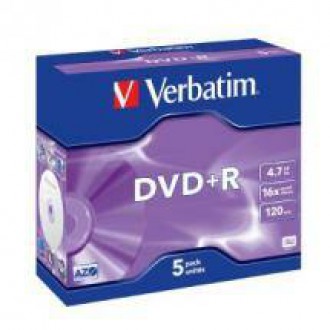 Verbatim DVD+R 4.7GB 16x 5 Pack with Jewel Cases