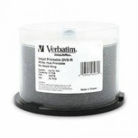 Verbatim DVD-R 4.7GB 16x White Wide Inkjet Printable 50pk on Spindle